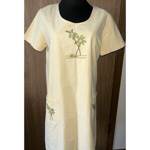 Blue J. 100%cotton  VTG 90s Embroidery MIDI Coastal Dress Women’s M